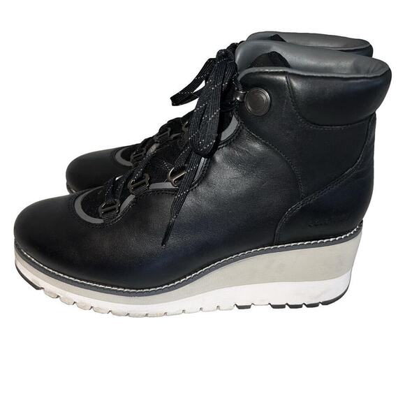 Cole Haan ZeroGrand Grand Explore Waterproof City Lace-Up Wedge Boot US 7 Black - Picture 1 of 10